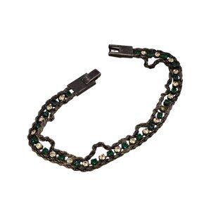 Antique Art Deco Paste Stones and Rope Bracelet (A9129)